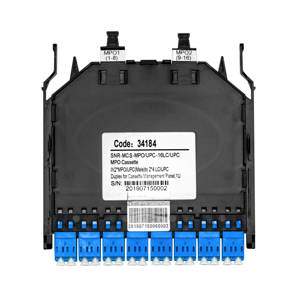 Кассета распределительная MPO/APC на 16LC/UPC портов SM для SNR-CMP-144P