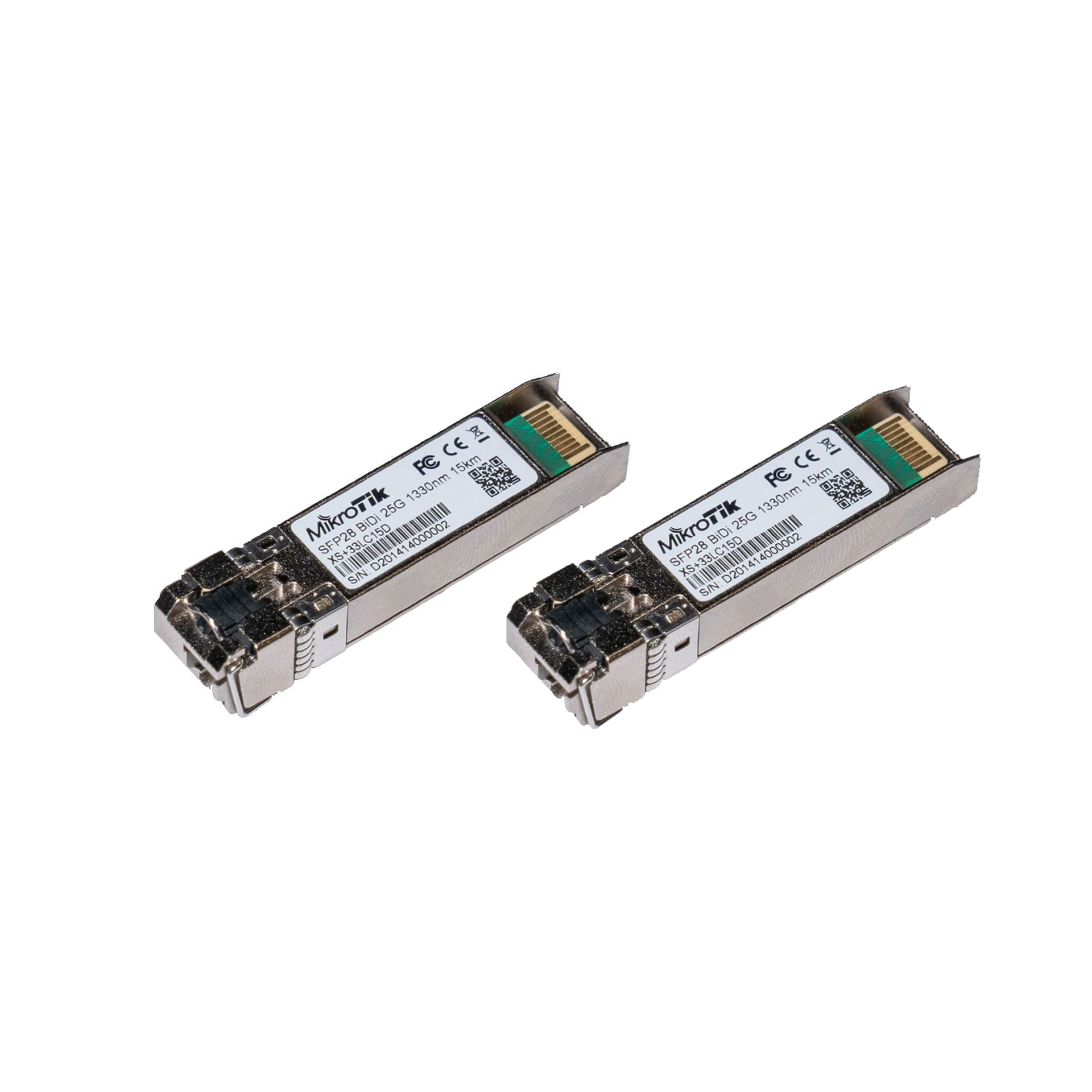 Комплект модулей Mikrotik SFP/SFP+/SFP28, дальность до 15км, 1270nm + 1330nm, SM, LC