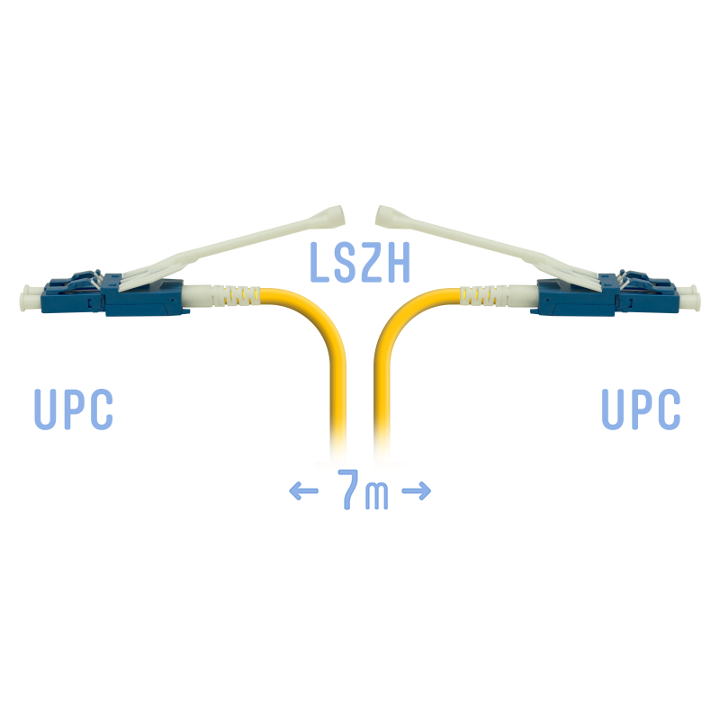 Патчкорд оптический LC/UPC SM Duplex (HD) 7 метров, волокно G.657.A1