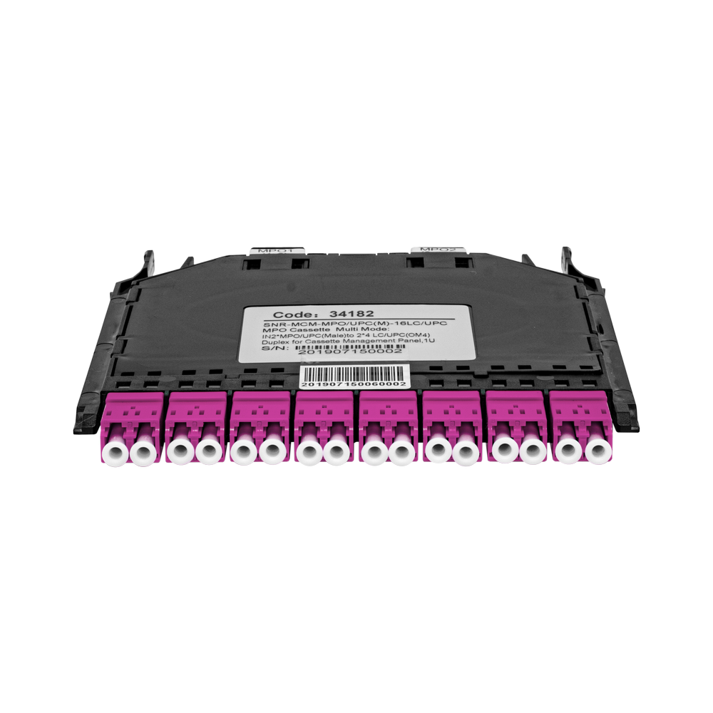 Кассета распределительная MPO/UPC на 16LC/UPC портов MM (OM4) для SNR-CMP-144P