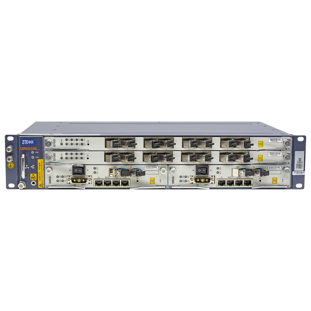 2RU шасси ZTE OLT GPON, 2 слота для установки интерфейсных модулей, 8 GPON портов, DC