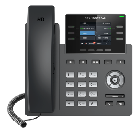 Grandstream GRP2613 - IP телефон. 3 SIP аккаунта, 6 линий, цветной LCD, PoE, (1GbE)Gigabit Ethernet