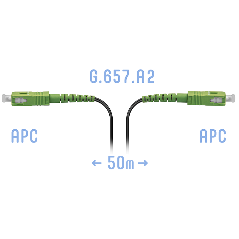Патчкорд оптический FTTH SC/APC, кабель 604-06-01, 50 метров