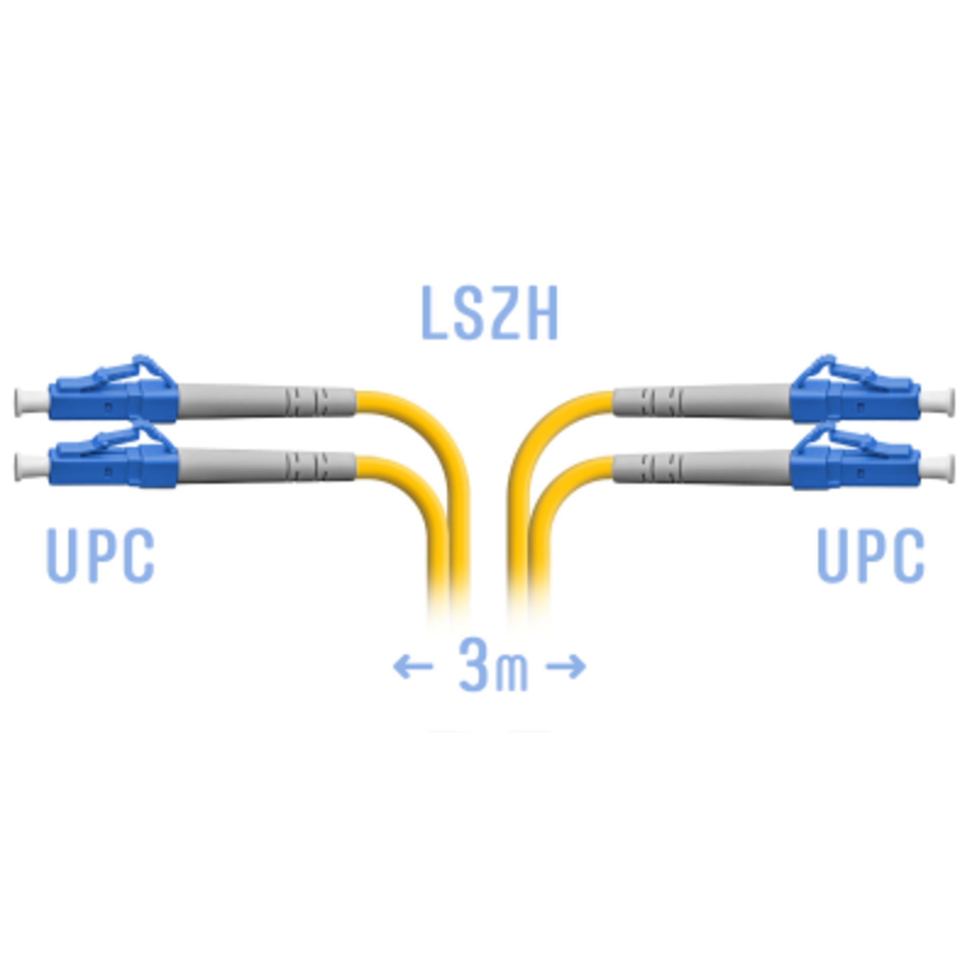 Патчкорд оптический LC/UPC SM Duplex  3 метра
