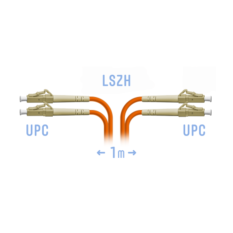 Патчкорд оптический LC/UPC MM (OM2) Duplex 1 метр