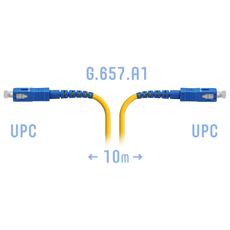 Патчкорд оптический SNR-PC-SC/UPC-A SM 10 м, сверхгибкое волокно