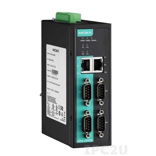 NPort IA5450A 4-портовый усовершенствованный асинхронный сервер RS-232/422/485 в Ethernet MOXA
