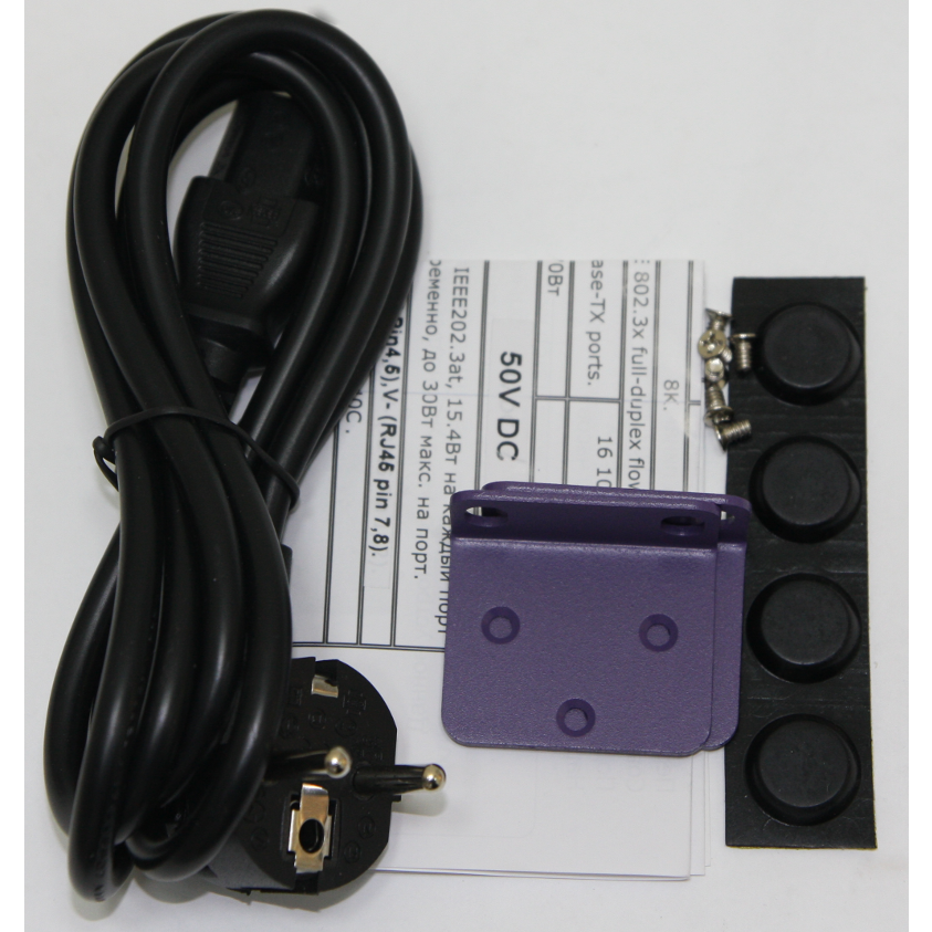 PoE коммутатор стоечный неуправляемый  PUS-CC32-450R, 32x10/100BASE-TX 802.3af&at + 2xGb Combo, PoE бюджет 450Вт (имеет потертости)