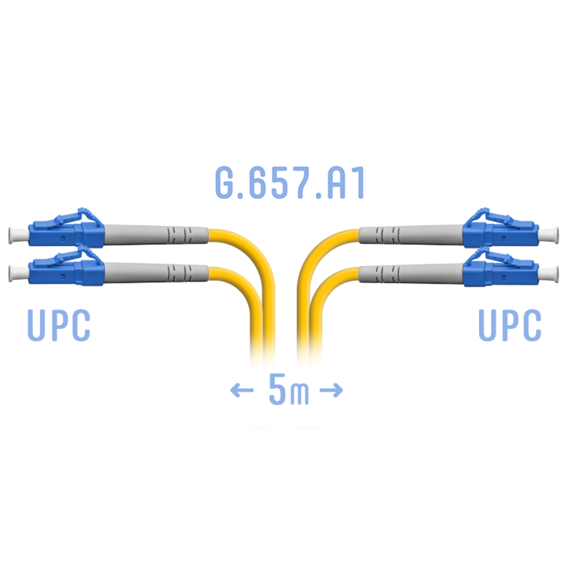 Патчкорд оптический LC/UPC SM G.657.A1 Duplex 5 метров
