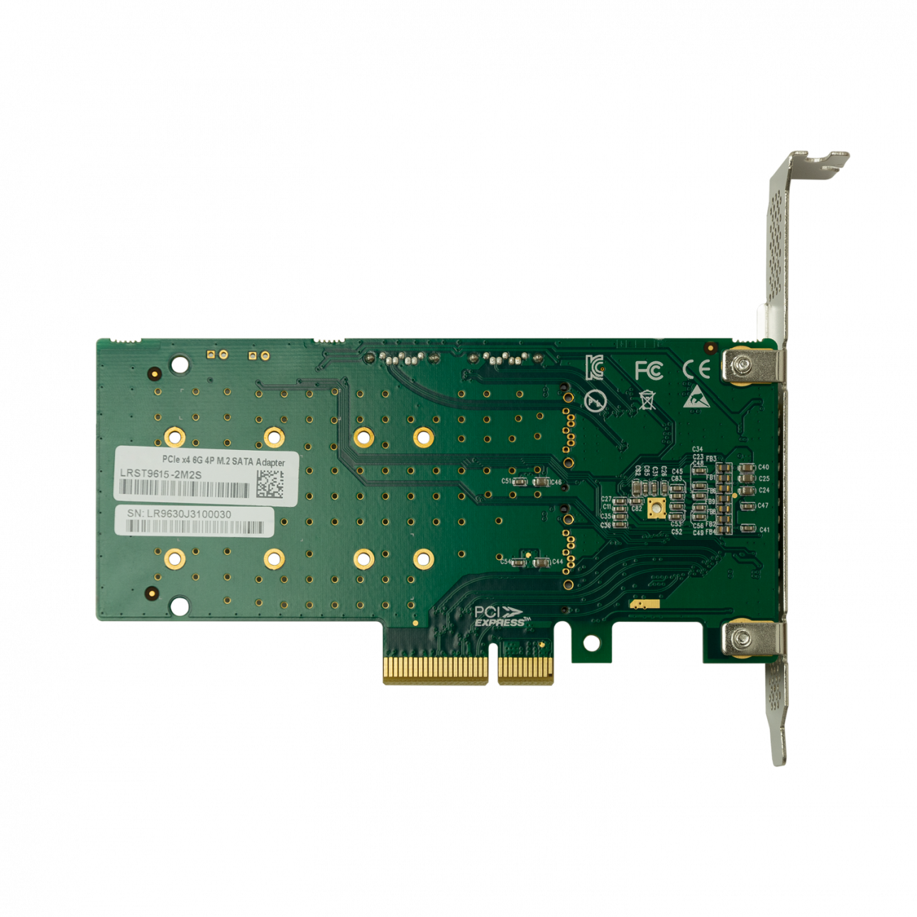 Переходной адаптер PCIe 2.0 x4 на 2xM.2 и 2xSATA