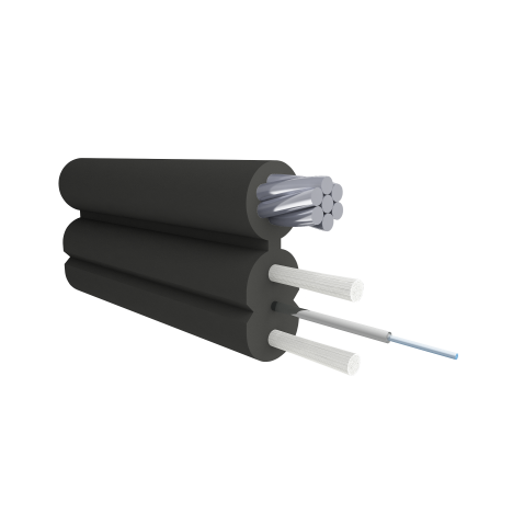 Кабель оптический Alpha Mile Flex FTTx, с дополнительным несущим элементом (трос 1.2 мм), 1 волокно 657A2