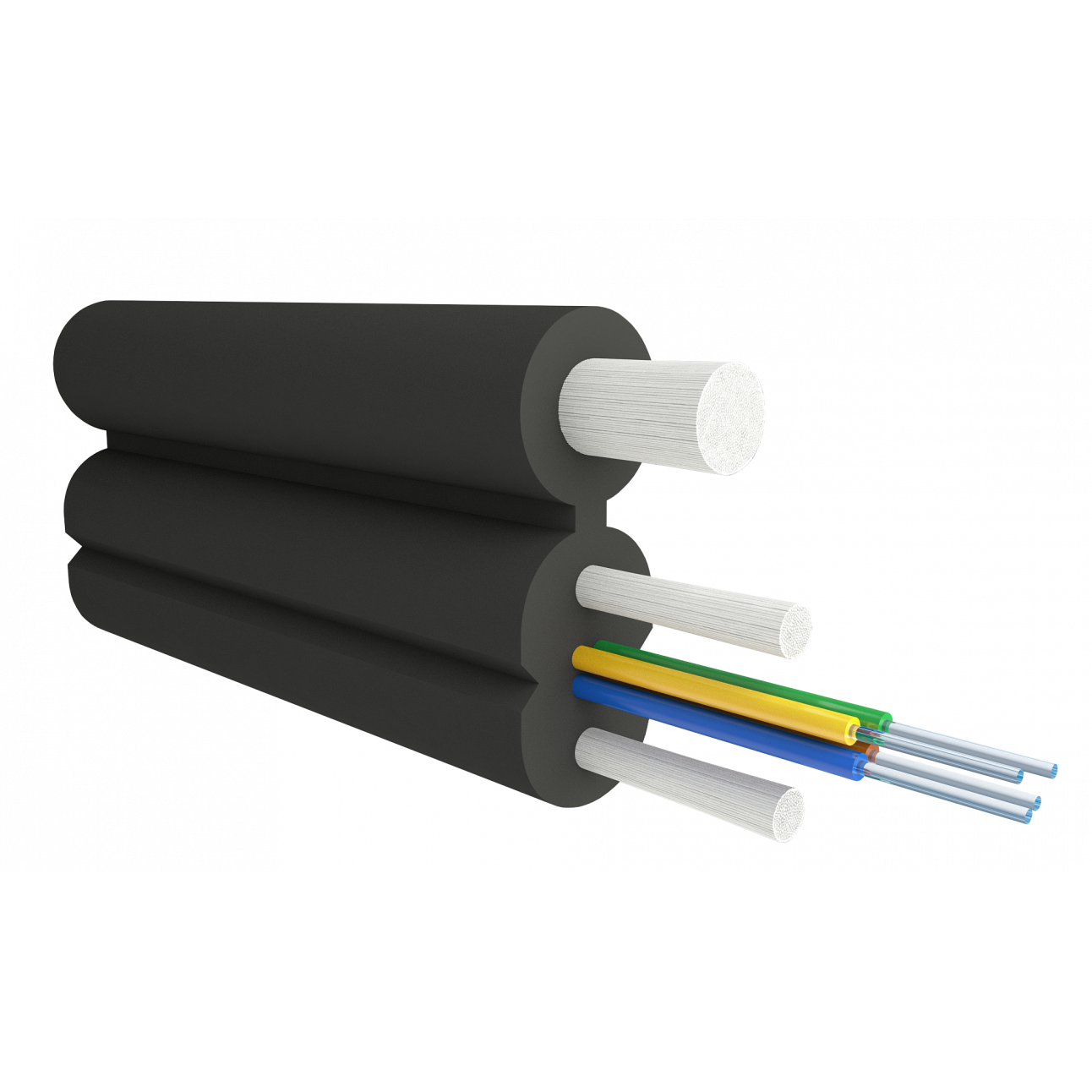 Кабель оптический Alpha Mile Flex FTTx, с дополнительным несущим элементом (FRP 1.0 мм), 04 волокна