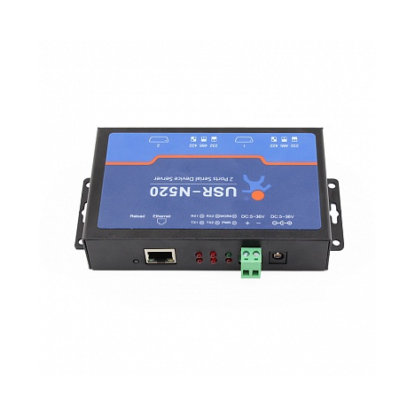 2-портовый конвертер интерфейсов RS232/RS422/RS485 в Ethernet TCP/IP, металл корпус