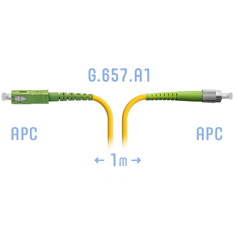 Патчкорд оптический FC/APC-SC/APC SM G.657.A1 1 метр