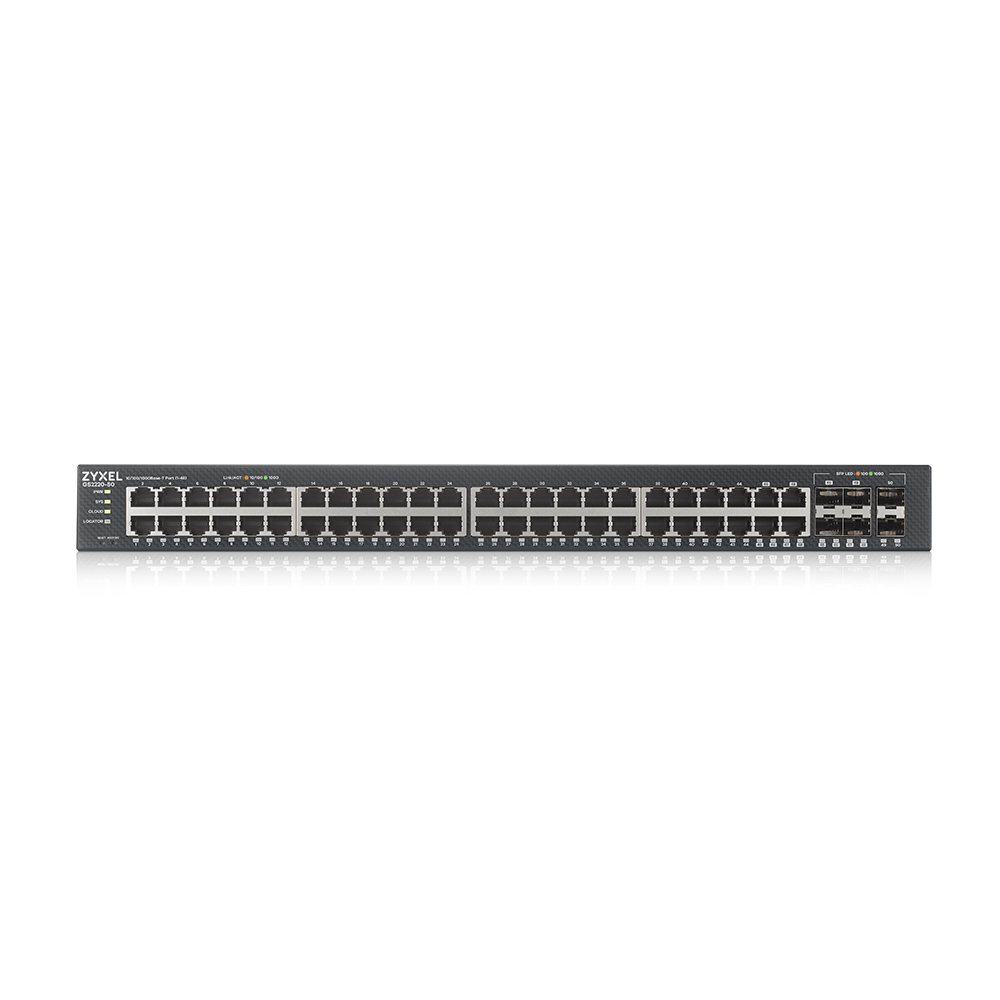 Коммутатор ZYXEL NebulaFlex Pro GS2220-50 Hybrid L2 Switch , 19 rack, 44xGE, 4 combo ports (SFP / RJ-45), 2xSFP, standalone / cloud management