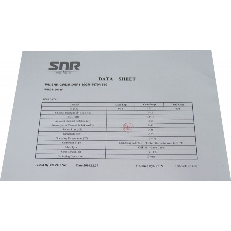 Модуль Add/Drop SNR-CWDM-10GR-OADM1-1470/1610