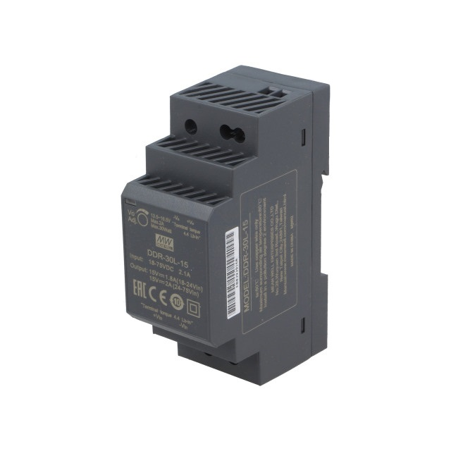 DDR-30L-15, DC/DC преобразователь, 30Вт, вход 18-75В,выход 15В/2А Mean Well
