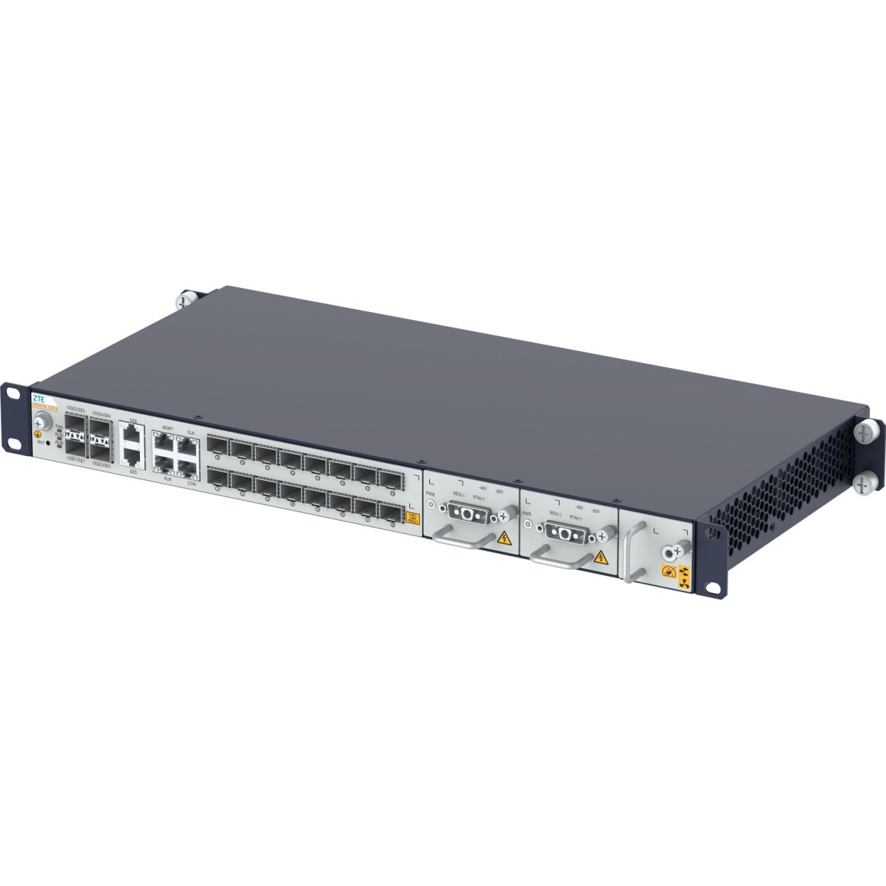 OLT ZTE   ZXA10 C610E/8G-T-DC с 8 портами GPON (SFP), 4хSFP+, 2xRJ-45, 2xБП DC