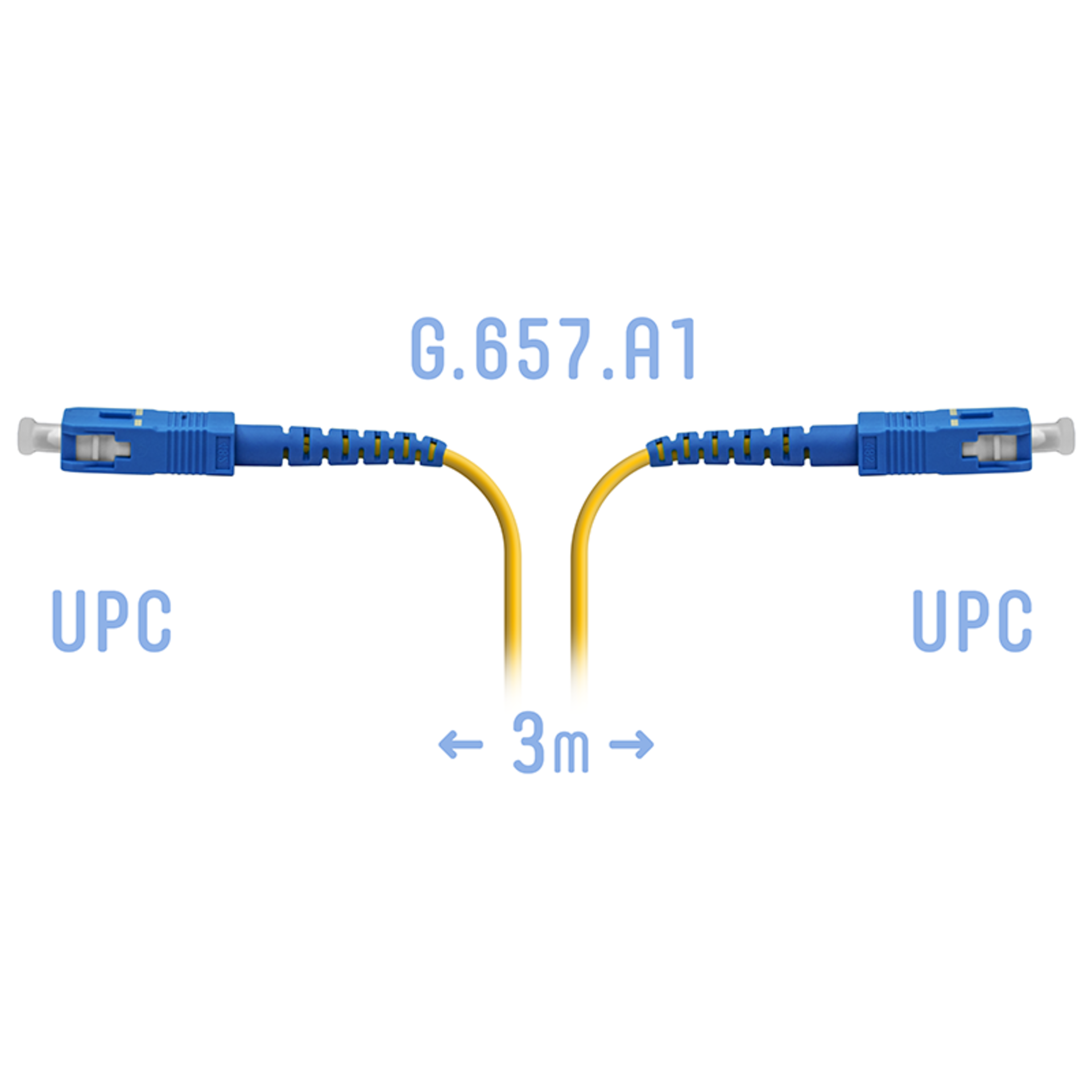 Патчкорд оптический SC/UPC SM G.657.A1 3 метра, 2мм