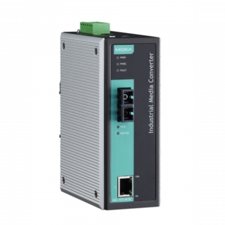 Медиаконвертер Ethernet 10/100BaseTX в 100BaseFX (многомодовое оптоволокно) в металлическом корпусе MOXA