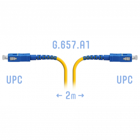Патчкорд оптический SNR-PC-SC/UPC-A SM 2м, сверхгибкое волокно