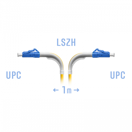 Патчкорд оптический LC/UPC SM  (угловой) 1 метр