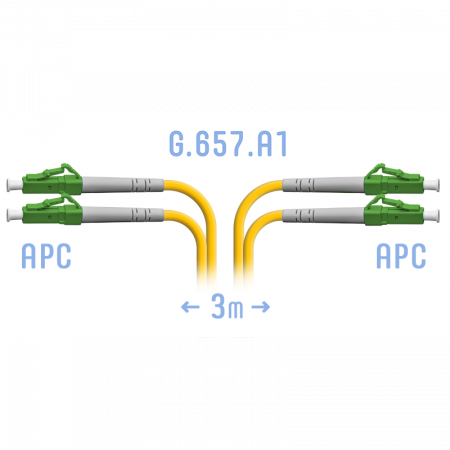 Патчкорд оптический LC/APC SM G.657.A1 Duplex 3 метра