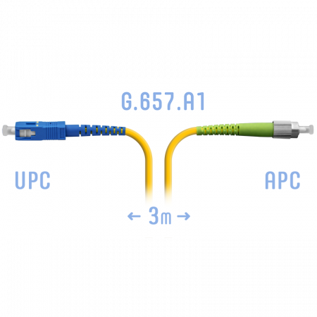 Патчкорд оптический FC/APC-SC/UPC SM G.657.A1 3 метра