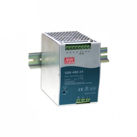 SDR-480-24 Мощный блок питания на DIN-рейку, 24В, 20А, 480Вт Mean Well