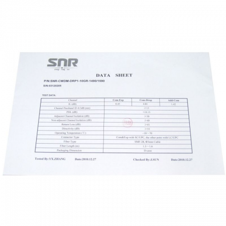 Модуль Add/Drop SNR-CWDM-10GR-OADM1-1490/1590