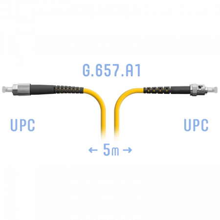 Патчкорд оптический FC/UPC-ST/UPC SM G.657.A1 5 метров