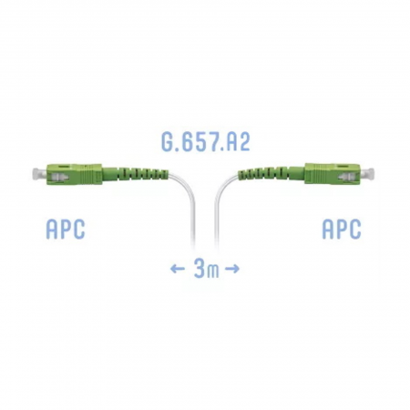Патчкорд оптический FTTH SC/APC, кабель 604-02-01W, 3 метра
