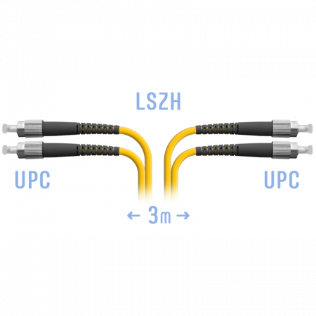 Патчкорд оптический FC/UPC SM Duplex  3 метр