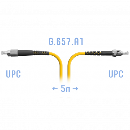 Патчкорд оптический FC/UPC-ST/UPC SM G.657.A1 5 метров