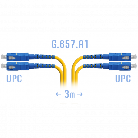 Патчкорд оптический SC/UPC SM G.657.A1 Duplex 3 метра