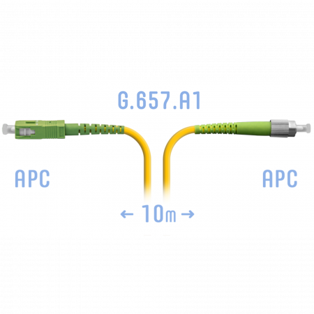 Патчкорд оптический FC/APC-SC/APC SM G.657.A1 10 метров