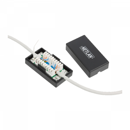 Кабельный соединитель NETLAN IDC-IDC, Кат.5e (Класс D), 100МГц, KRONE, T568A/B, неэкранированный, черный, уп-ка 10шт.
