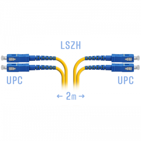 Патчкорд оптический SC/UPC SM Duplex 2метра