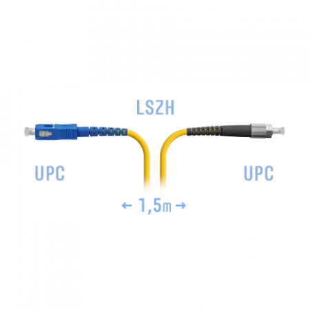Патчкорд оптический FC/UPC-SC/UPC SM  1.5 метра
