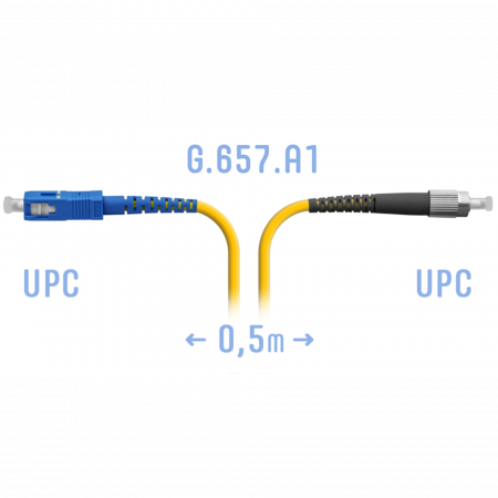 Патчкорд оптический FC/UPC-SC/UPC SM G.657.A1 0,5 метра