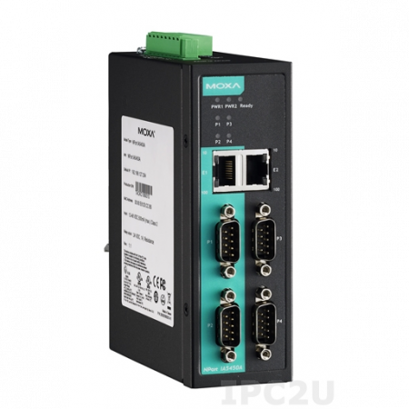 NPort IA5450A 4-портовый усовершенствованный асинхронный сервер RS-232/422/485 в Ethernet MOXA
