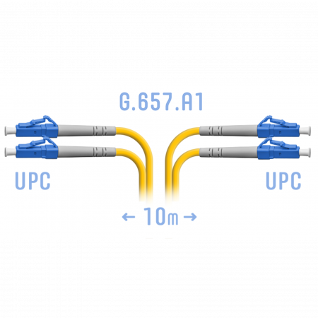 Патчкорд оптический LC/UPC SM G.657.A1 Duplex 10 метров