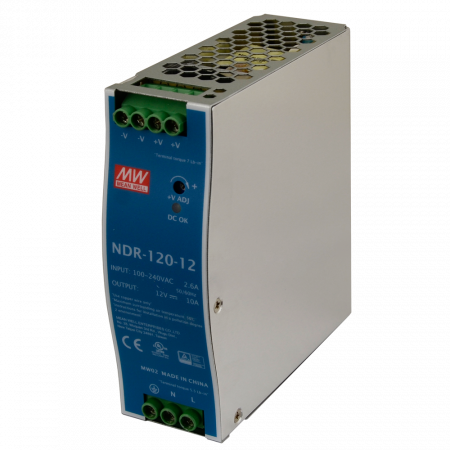 NDR-120-12 Блок питания на DIN-рейку, 12В, 10А, 120Вт Mean Well