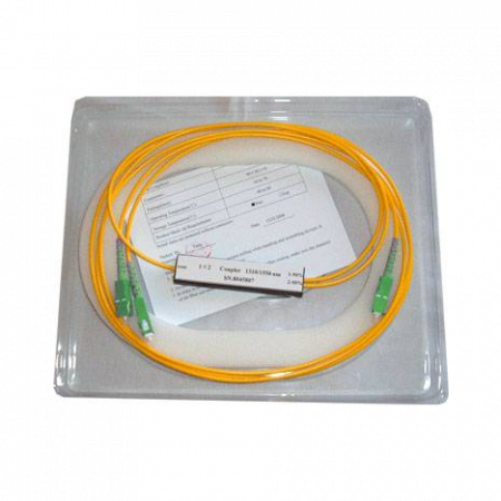 Делитель оптический корпусный single window 1х2 (1550nm) SC/APC in - SC/UPC out