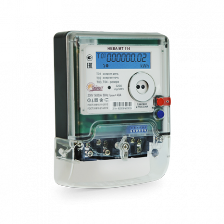 Счетчик НЕВА МТ 114 AS RF2.1PC 5(60) однофазный, многотарифный