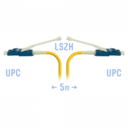 Патчкорд оптический LC/UPC SM Duplex (HD) 5 метров, волокно G.657.A1