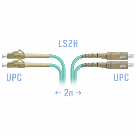 Патчкорд оптический LC/UPC-SC/UPC MM Duplex 2 метра