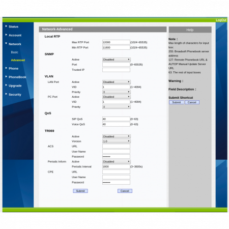 IP-телефон SNR-VP-51 с БП, белый цвет