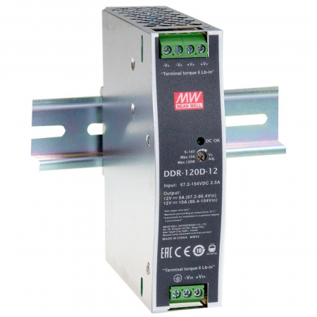 DDR-120B-48 Преобразователь: DC/DC; 120Вт; Uвх:16,8 - 33,6.В; Uвых:48B DC; Iвых:2,5А, Mean Well