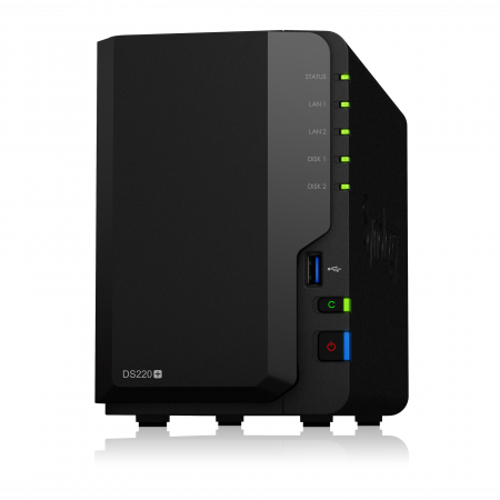 Сетевое хранилище Synology DiskStation DS220+, 2xHDD 3,5, 2х1000Base-T, без дисков